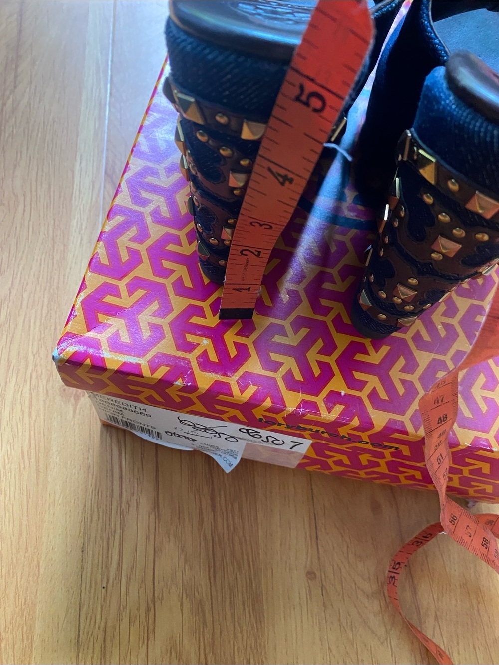 Tory Burch Navy Denim Open-Toe Mule - Picture 14 of 16
